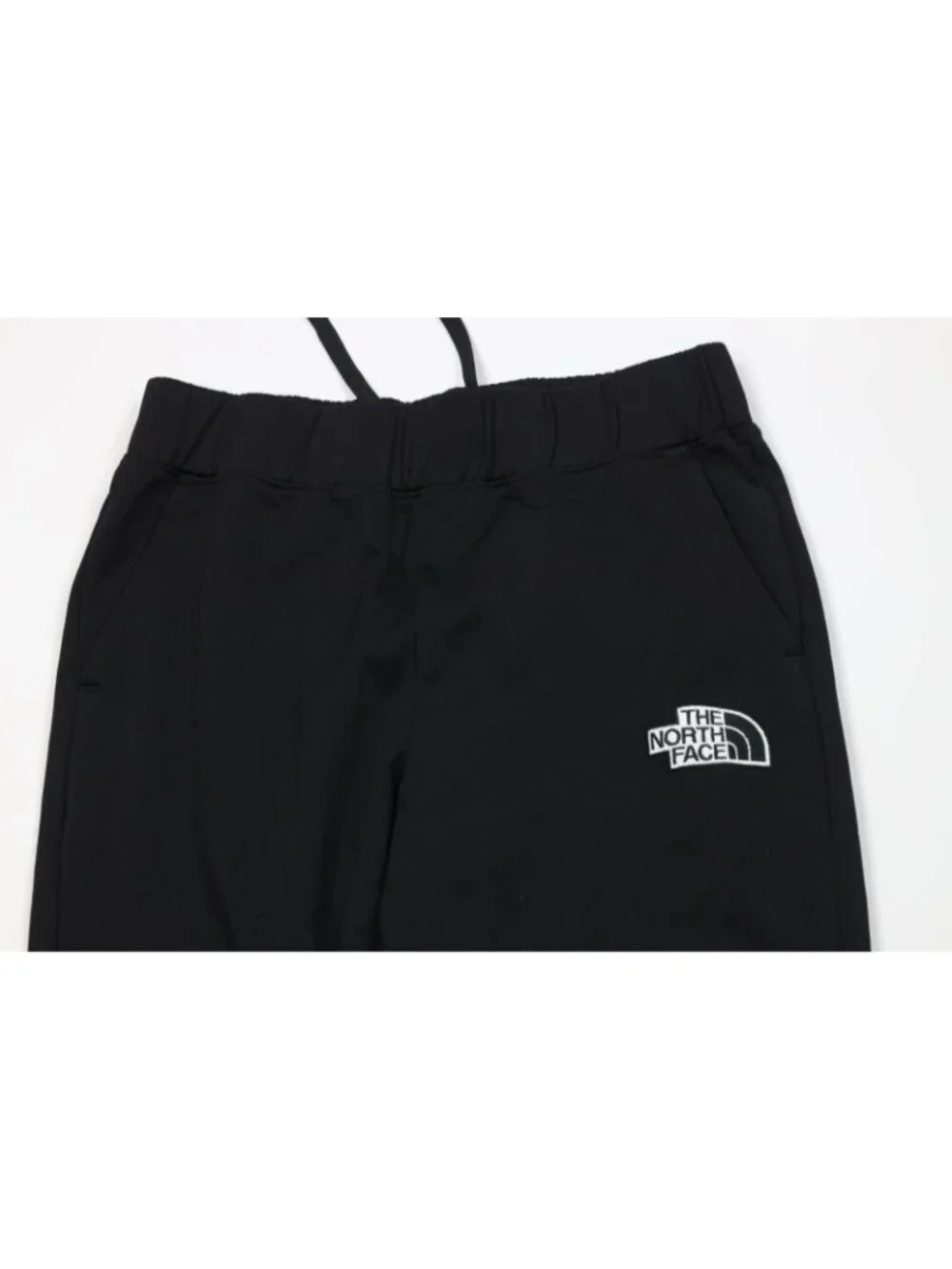 Vintage Y2K The North Face Mens Medium Spell Out Cuffed Sweatpants Joggers Black